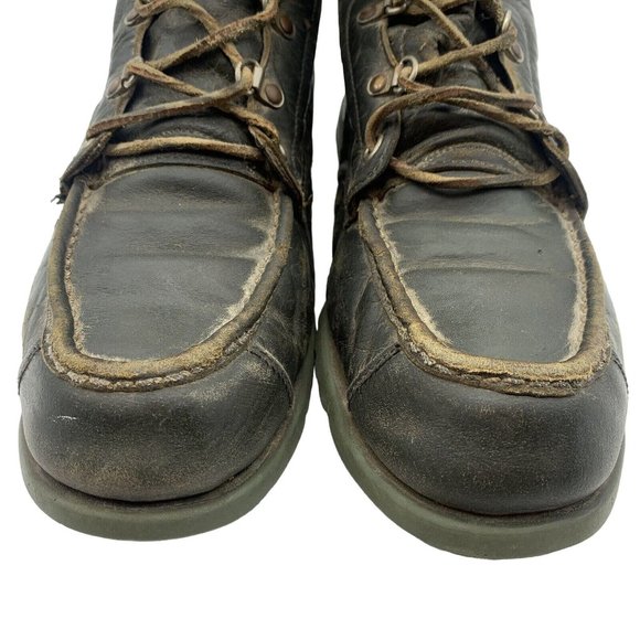 VTG TED WILLIAMS Leather Lace Up Moc Toe Boots Mens Size 8. #30 main image 6